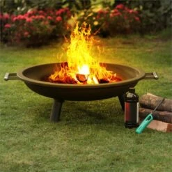 Trino Feuerschale Feuerkorb Terrassenofen Ø 80 Cm Stahl Schwarz -Online Gartenbedarf 10028489 yy 0002 ambient Blumfeldt Trino Feuerschale 96cm