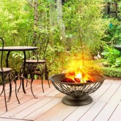 Tulip Feuerschale Ø75cmGrill Feuerstelle Funkenschutz Stahl Brüniert 18 Tulip Feuerschale Ø75cmGrill Feuerstelle Funkenschutz Stahl Brüniert -Online Gartenbedarf 10028582 yy 0008 ambient 08 Blumfeldt Tulip Feuerschale 75cm Grill