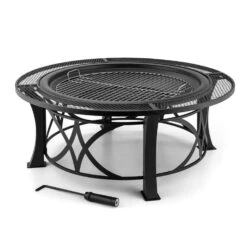 Ronda Feuerschale Ø95cm Grill Feuerstelle Funkenschutz Stahl Brüniert -Online Gartenbedarf 10028583 yy 0005 titel 05 Blumfeldt Ronda Feuerschale 95cm Grill