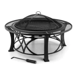 Ronda Feuerschale Ø95cm Grill Feuerstelle Funkenschutz Stahl Brüniert -Online Gartenbedarf 10028583 yy 0009 titel 09 Blumfeldt Ronda Feuerschale 95cm Grill