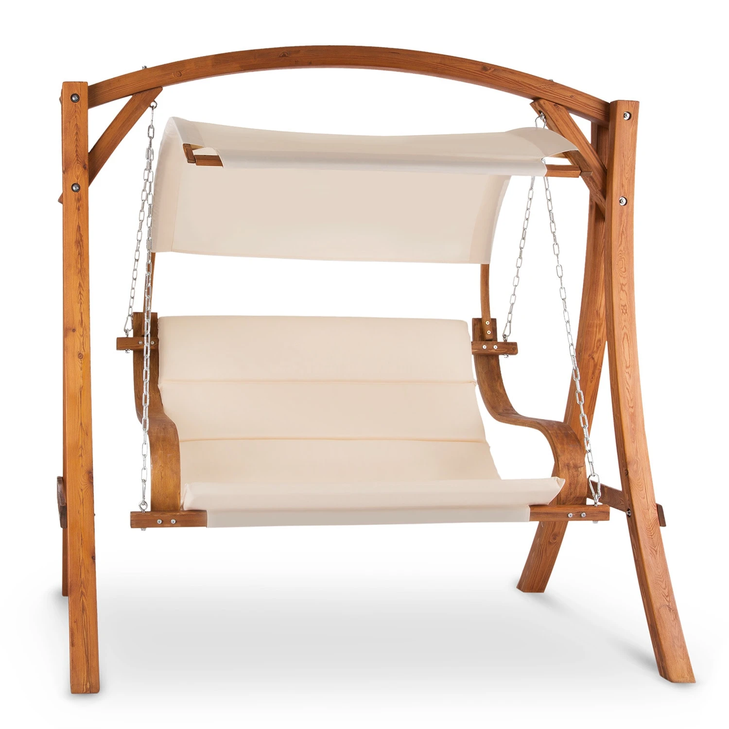 Maui Hollywoodschaukel 110 Cm 2-Sitzer Sonnensegel Polyester Lärche 3 Maui Hollywoodschaukel 110 Cm 2-Sitzer Sonnensegel Polyester Lärche