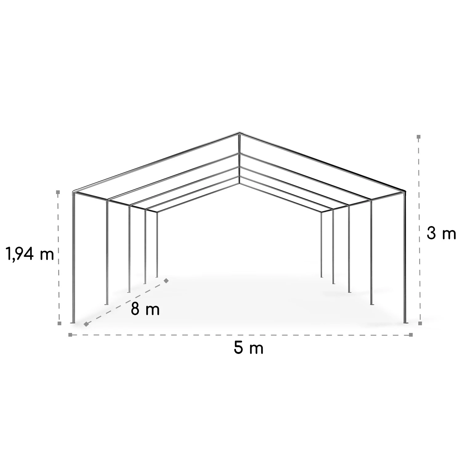 Sommerfest 5x8m 500 G/m² Partyzelt Festzelt PVC Wasserdicht Feuerfest 12 Sommerfest 5x8m 500 G/m² Partyzelt Festzelt PVC Wasserdicht Feuerfest – Bild 10