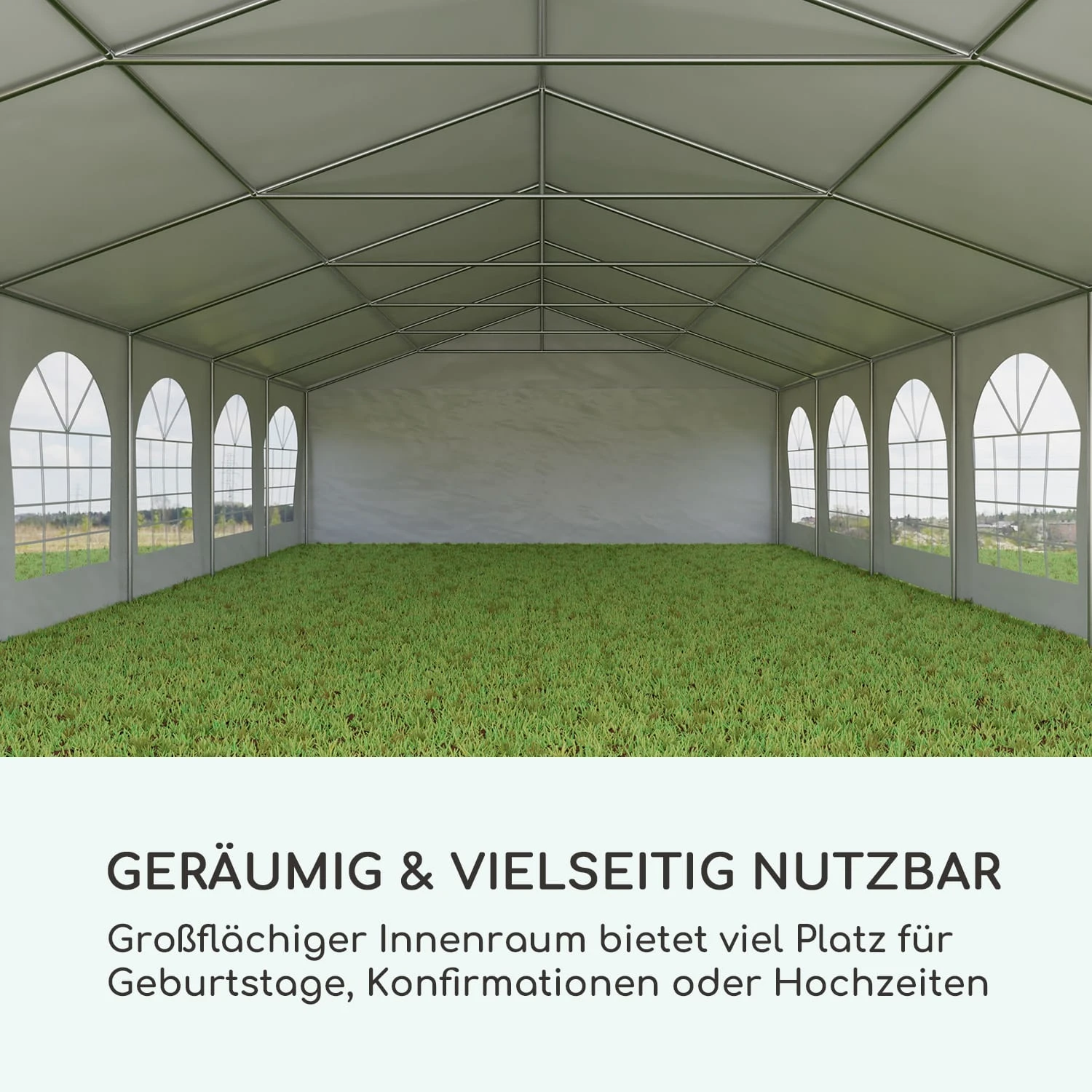 Sommerfest 6x12m 500 G/m² Partyzelt Festzelt PVC Wasserdicht Feuerfest 5 Sommerfest 6x12m 500 G/m² Partyzelt Festzelt PVC Wasserdicht Feuerfest – Bild 3