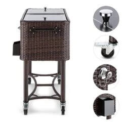 Springbreak Getränkewagen Kühlbox Terrassenkühlwagen 80l Rattandekor -Online Gartenbedarf 10029648 yy 0003 logo