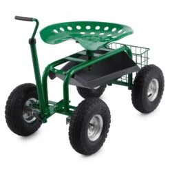 Waldbeck Park Ranger Gartensitz 130 Kg Fahrbar Ablage Stahl Grün -Online Gartenbedarf 10030404 yy 0006 front Waldbeck four wheel garden seat