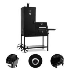 Fleischbrocken Holzkohlegrill Smoker Räucherofen BBQ-Grill Schwarz -Online Gartenbedarf 10030554 yy 0005 detail Professional charcoal grill and smoker