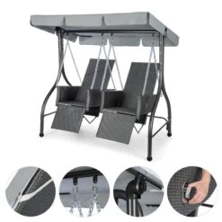 Concordia Hollywoodschaukel Gartenschaukel 185 Cm 2 Sitze Sonnendach -Online Gartenbedarf 10030566 yy 0006 detail Blumfeldt Concordia Hollywoodschaukel