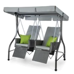 Concordia Hollywoodschaukel Gartenschaukel 185 Cm 2 Sitze Sonnendach -Online Gartenbedarf 10030566 yy 0007 front Blumfeldt Concordia Hollywoodschaukel