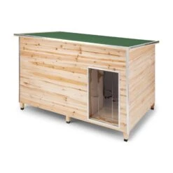Schloss Wuff Hundehütte Größe XL 110x160x100cm Isoliert Windfang Holz -Online Gartenbedarf 10030670 yy 0007 front oneConcept Schloss Wuff Hundehuette 110x160x100 cm