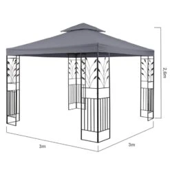 Odeon Grey Pavillon Partyzelt Festzelt 3x3m Stahl Polyester Dunkelgrau -Online Gartenbedarf 10030686 yy 0002 detail Blumfeldt Odeon Grey Pavillon Partyzelt dunkelgrau