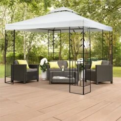 Odeon Beige Pavillon Partyzelt Festzelt 3x3m Stahl Polyester Hellbeige -Online Gartenbedarf 10030687 yy 0005 ambient Blumfeldt Odeon Beige Pavillon Partyzelt hellbeige