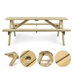 Picknicker 180 Picknicktisch Gartengarnitur Tisch Bank 32mm FSC-Kiefer 11 Picknicker 180 Picknicktisch Gartengarnitur Tisch Bank 32mm FSC-Kiefer -Online Gartenbedarf 10030717 yy 0004 detail Blumfeldt Picknicker 180 Kombibank reedit v2