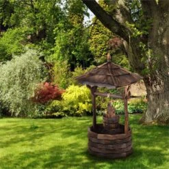 Loreley Garten-Brunnen Garten-Dekoration 125cm Tannenholz Geflammt -Online Gartenbedarf 10031258 yy 0002 ambient Blumfeldt Loreley Garten Brunnen