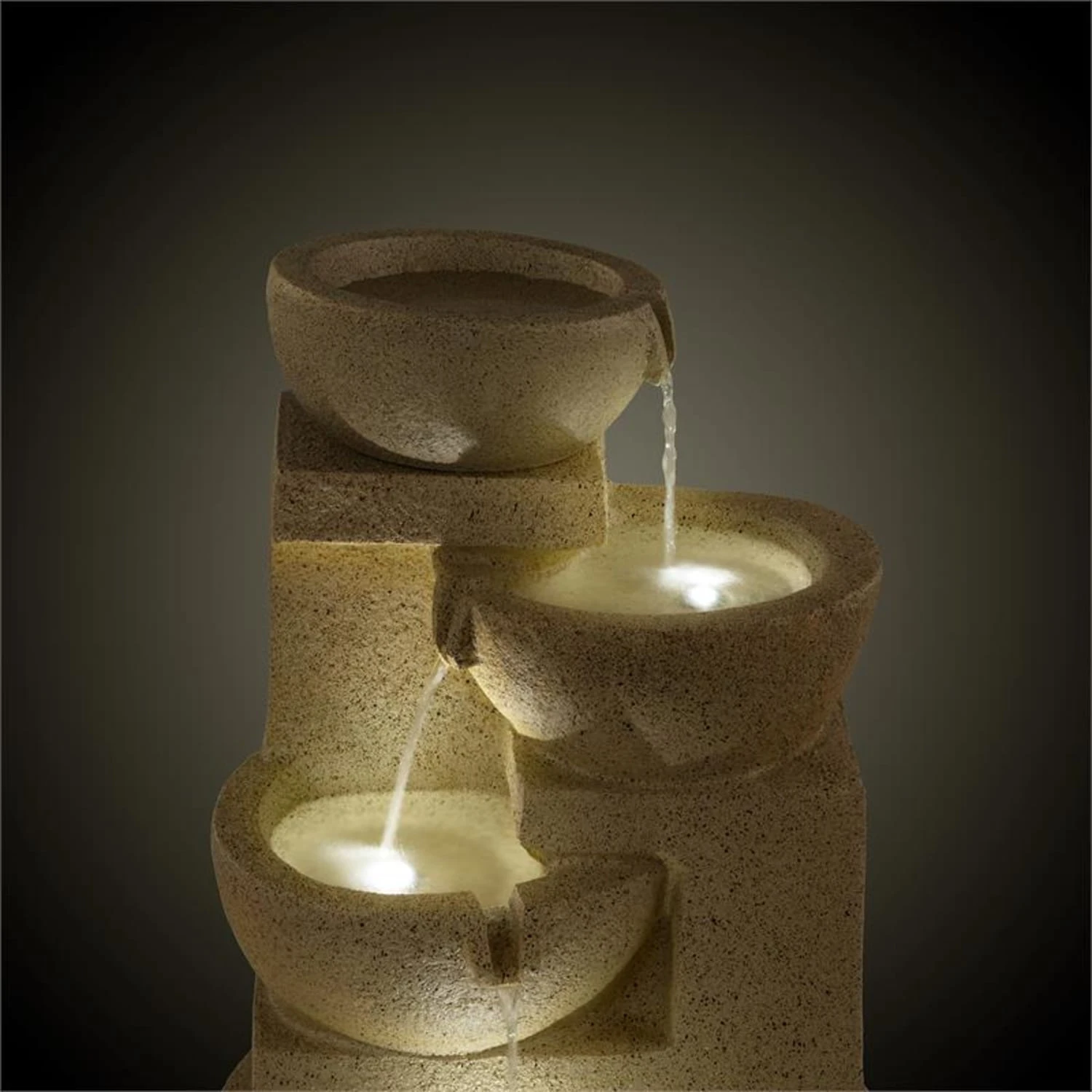 Korinth Zierbrunnen Gartenbrunnen 3W Solar LED Sandsteinoptik 5 Korinth Zierbrunnen Gartenbrunnen 3W Solar LED Sandsteinoptik – Bild 3