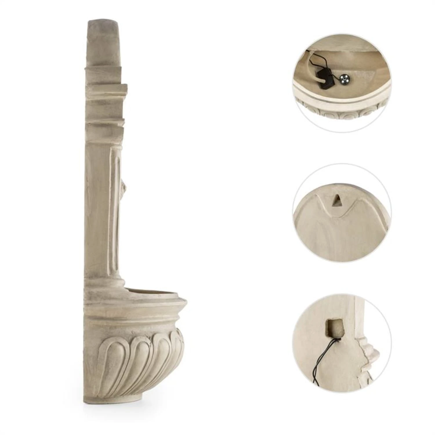 Löwenstein Wandbrunnen Gartenbrunnen Solar 2W LED Polyresin Steinoptik 6 Löwenstein Wandbrunnen Gartenbrunnen Solar 2W LED Polyresin Steinoptik – Bild 4