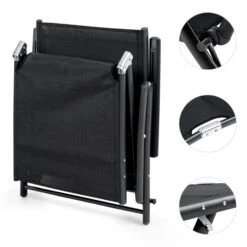 Modena Sonnenliege 64x85x170cm Aluminium/Stahlrohr Schwarz -Online Gartenbedarf 10031441 yy 0005 detail Blumfeldt Modena Sonnenliege 64x85x170cm schwarz