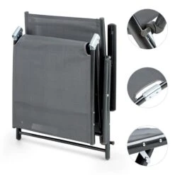 Modena Sonnenliege 64x85x170cm Aluminium/Stahlrohr Grau -Online Gartenbedarf 10031442 yy 0005 detail Blumfeldt Modena Sonnenliege