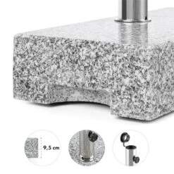 Schirmherr 25HSQ Sonnenschirmständer 25 Kg Balkon Grau Poliert -Online Gartenbedarf 10031463 yy 0004 detail Blumfeldt Schirmherr 25HSQ Sonnenschirmstaender