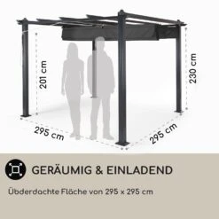Pantheon 3x3 Pergola Vordach 3x3m Aluminium Sonnendach Polyester Grau 14 Pantheon 3x3 Pergola Vordach 3x3m Aluminium Sonnendach Polyester Grau -Online Gartenbedarf 10031882 DE 0004 usp