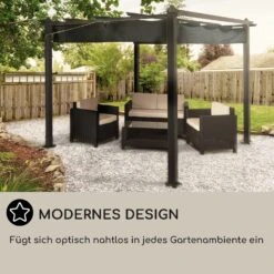 Pantheon 3x3 Pergola Vordach 3x3m Aluminium Sonnendach Polyester Grau 16 Pantheon 3x3 Pergola Vordach 3x3m Aluminium Sonnendach Polyester Grau -Online Gartenbedarf 10031882 DE 0006 usp