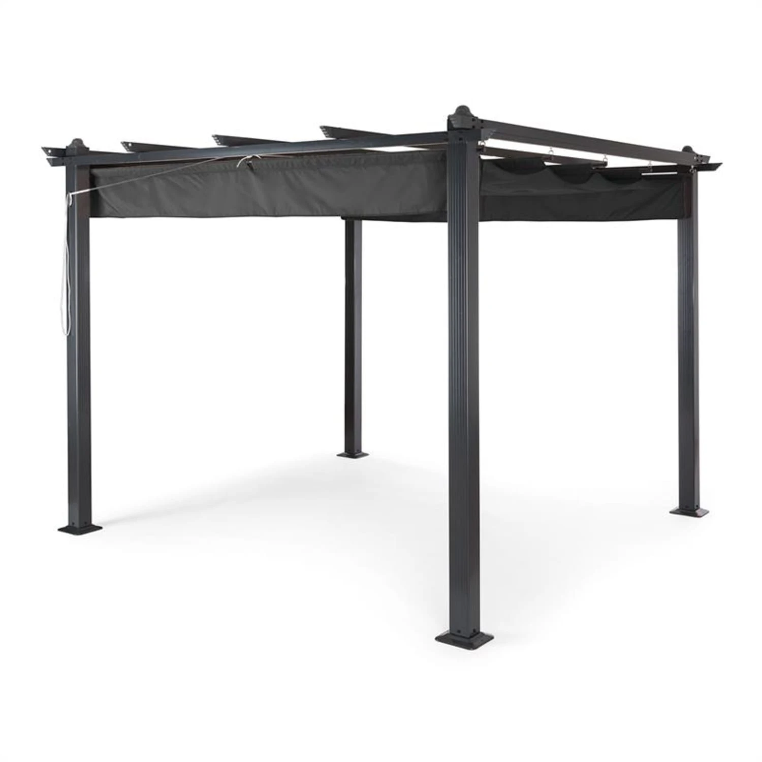 Pantheon 3x3 Pergola Vordach 3x3m Aluminium Sonnendach Polyester Grau 3 Pantheon 3x3 Pergola Vordach 3x3m Aluminium Sonnendach Polyester Grau