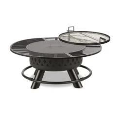 Rosario 3-in-1-Feuerschale Ø120cm | 70cm Grill | Tischplatte Stahl -Online Gartenbedarf 10032141 yy 0008 titel Blumfeldt Rosario 3in1 Feuerschale