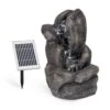 Felsquell Solar-Kaskadenbrunnen Akkubetrieb 2 KW Solarpanel 3 LEDs -Online Gartenbedarf 10032286 yy 0001 front Blumfeldt Felsquell Solar Kaskadenbrunnen
