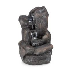 Felsquell Solar-Kaskadenbrunnen Akkubetrieb 2 KW Solarpanel 3 LEDs -Online Gartenbedarf 10032286 yy 0003 detail Blumfeldt Felsquell Solar Kaskadenbrunnen