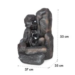 Felsquell Solar-Kaskadenbrunnen Akkubetrieb 2 KW Solarpanel 3 LEDs -Online Gartenbedarf 10032286 yy 0007 logo Blumfeldt Felsquell Solar Kaskadenbrunnen