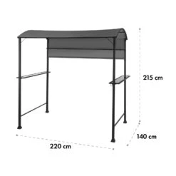 Steakhouse Grilldach 220x215x140cm PE 180 G/m² Flammhemmend Stahl Grau -Online Gartenbedarf 10032523 yy 0011 logo