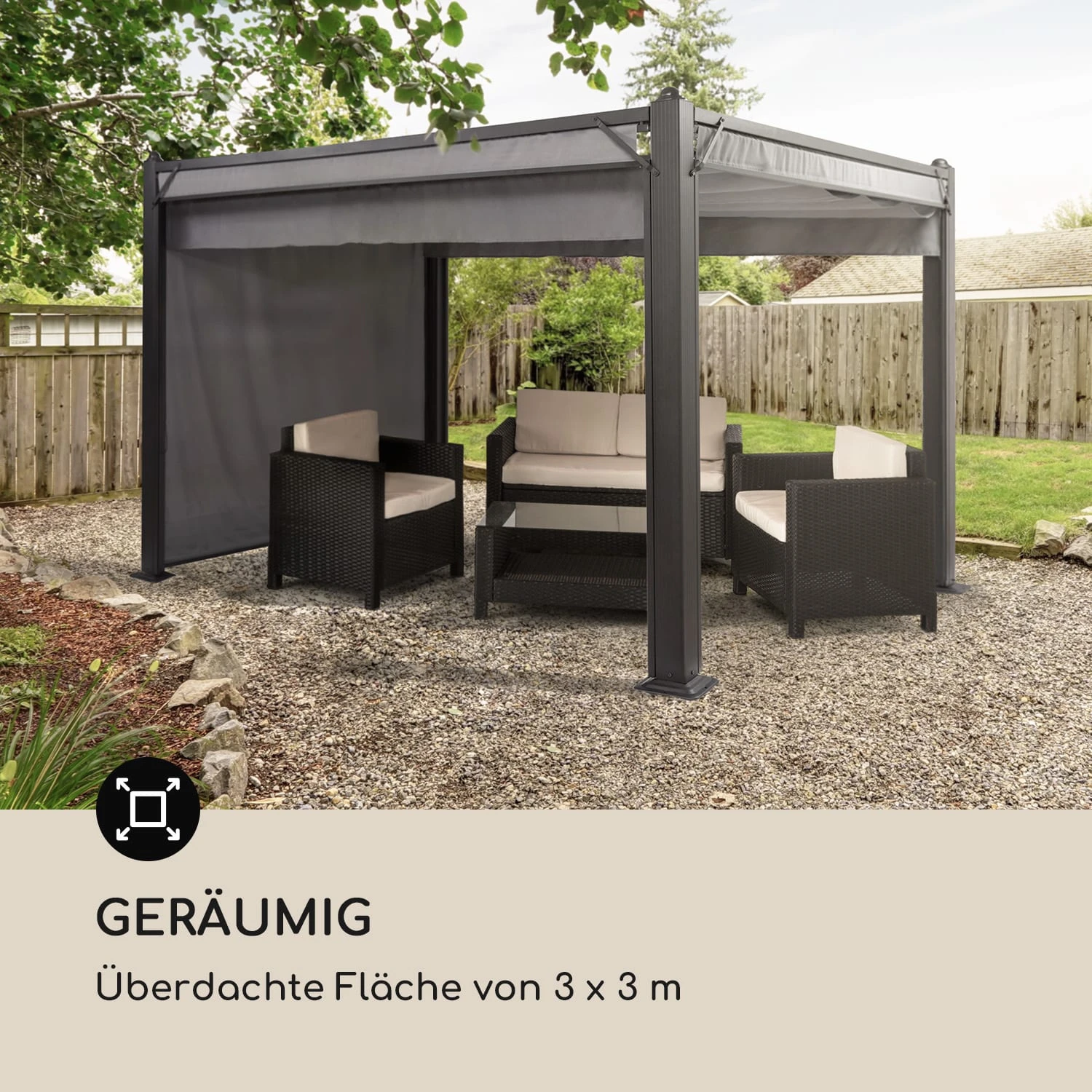 Pantheon Cortina Pavillon Mit Dach 3x3m 4 Seitenteile 6 Pantheon Cortina Pavillon Mit Dach 3x3m 4 Seitenteile – Bild 4