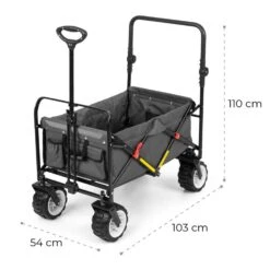 Easy Rider Bollerwagen Bis 70kg Teleskopstange Zusammenklappbar Grau -Online Gartenbedarf 10032541 yy 0011 logo Waldbeck Easy Rider Bollerwagen grau
