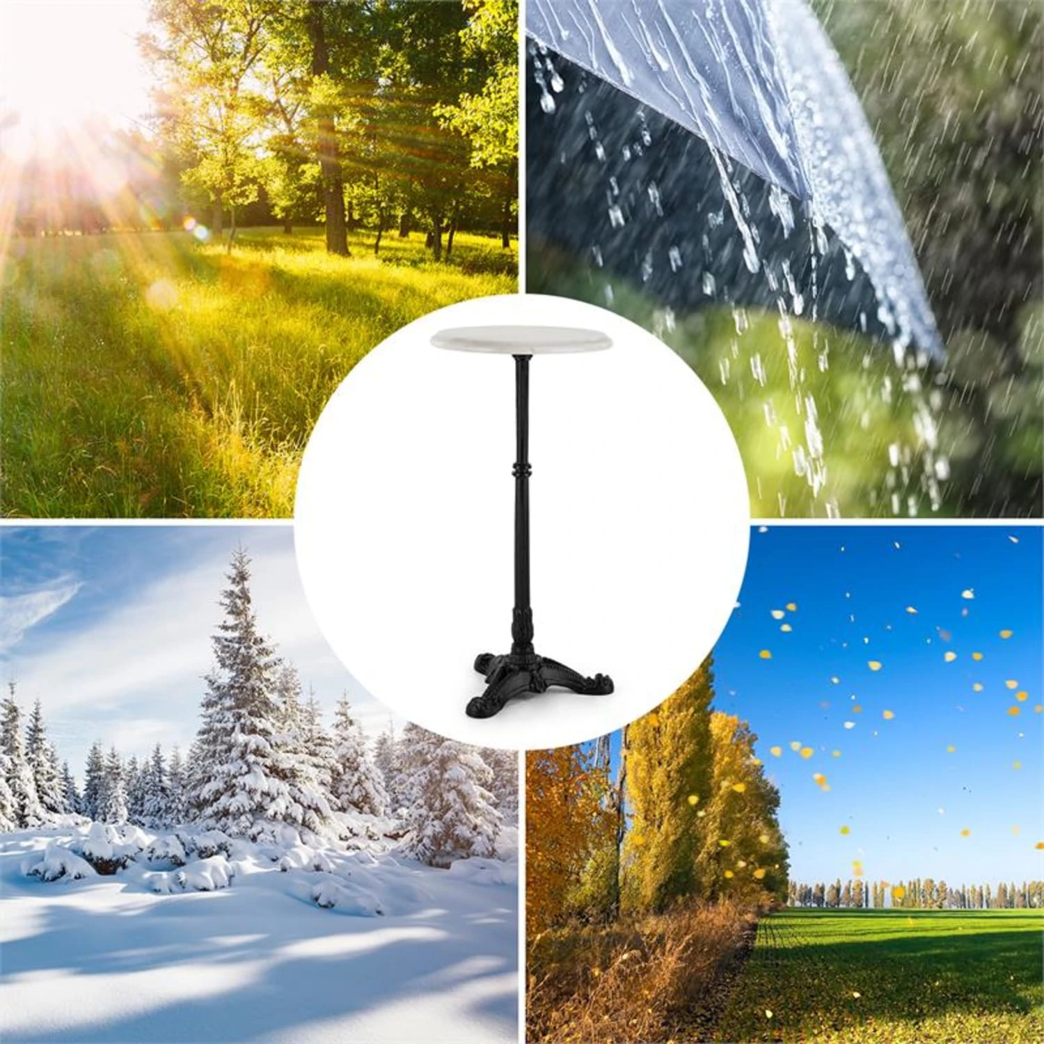 Patras-XS Bistro-Tisch Marmortischplatte Ø30cm Gusseiserner Standfuß 7 Patras-XS Bistro-Tisch Marmortischplatte Ø30cm Gusseiserner Standfuß – Bild 5