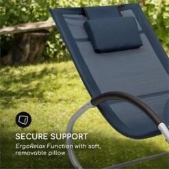 Westwood Rocking Chair Schaukelliege Ergonomisch Aluminium Dunkelblau -Online Gartenbedarf 10033306 yy 0007 logo Blumfeldt Westwood Rocking Chair Schaukelliege