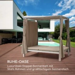 Eremitage Double Sunbed 2 Pers Stahl-Rahmen Sonnendach Vorhänge Taupe 15 Eremitage Double Sunbed 2 Pers Stahl-Rahmen Sonnendach Vorhänge Taupe -Online Gartenbedarf 10033316 de 0004 logo