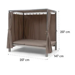 Eremitage Double Sunbed 2 Pers Stahl-Rahmen Sonnendach Vorhänge Taupe 21 Eremitage Double Sunbed 2 Pers Stahl-Rahmen Sonnendach Vorhänge Taupe -Online Gartenbedarf 10033316 yy 0010 dimensions