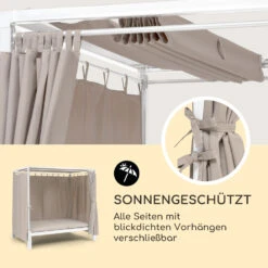 Eremitage Double Sunbed 2 Pers Stahl-Rahmen Sonnendach Vorhänge Creme -Online Gartenbedarf 10033317 de 0003 logo