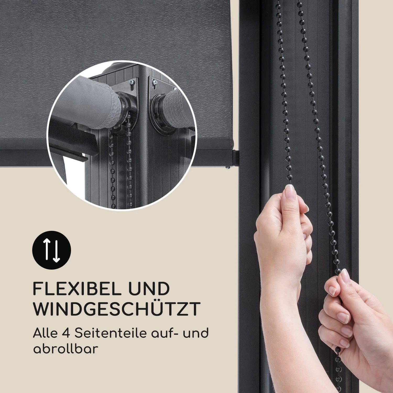 Pantheon Cortina Pavillon Mit Dach 3x4m 4 Seitenteile Grau 7 Pantheon Cortina Pavillon Mit Dach 3x4m 4 Seitenteile Grau – Bild 5