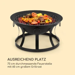 Pentos 2-in-1-Feuerschale Ø73cm Funkenschutz Ø60cm Grill Gusseisen -Online Gartenbedarf 10033380 de 0004 logo
