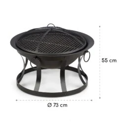 Pentos 2-in-1-Feuerschale Ø73cm Funkenschutz Ø60cm Grill Gusseisen -Online Gartenbedarf 10033380 yy 0009 logo