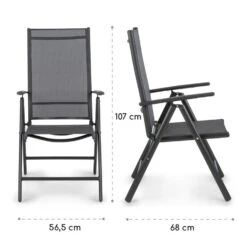 Almeria Klappstuhl 2er-Set 56,5 X 107 X 68 Cm ComfortMesh Aluminium -Online Gartenbedarf 10033400 yy 0010 logo Blumfeldt Almeria Klappstuhl 2er Set Anthrazit