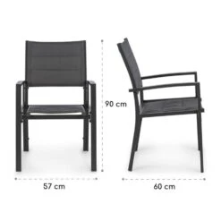 Torremolinos Gartenstühle 2 St. Aluminium ComfortMesh Dunkelgrau -Online Gartenbedarf 10033404 yy 0009 logo Blumfeldt Torremolinos Gartenstuehle dunkelgrau