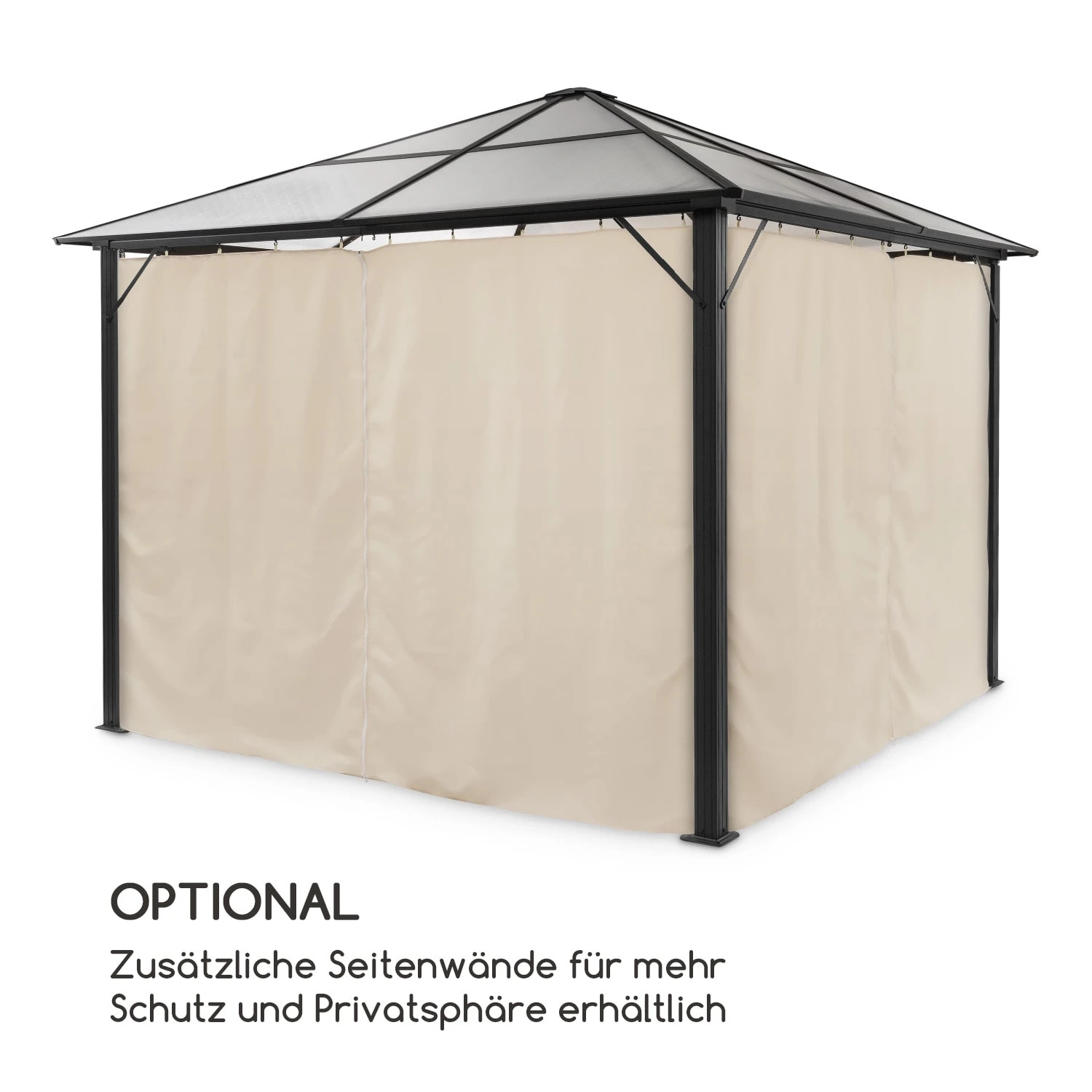 Pantheon Solid Sky Pavillon Mit Dach 3x3m Polycarbonat Aluminium 5 Pantheon Solid Sky Pavillon Mit Dach 3x3m Polycarbonat Aluminium – Bild 3