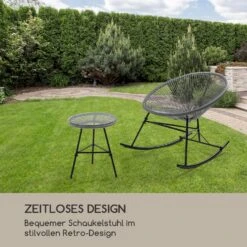 Roqueta Schaukelstuhl Retro-Design 4mm-Geflecht Grau -Online Gartenbedarf 10033465 de 0003 logo