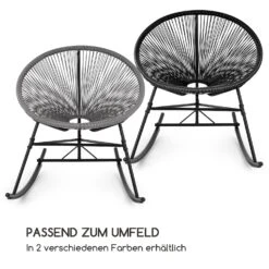 Roqueta Schaukelstuhl Retro-Design 4mm-Geflecht Grau -Online Gartenbedarf 10033465 de 0004 logo