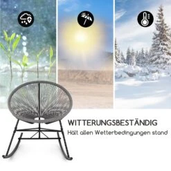 Roqueta Schaukelstuhl Retro-Design 4mm-Geflecht Grau -Online Gartenbedarf 10033465 de 0005 logo
