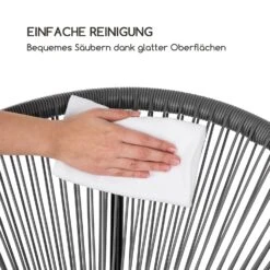 Roqueta Schaukelstuhl Retro-Design 4mm-Geflecht Grau -Online Gartenbedarf 10033465 de 0007 logo