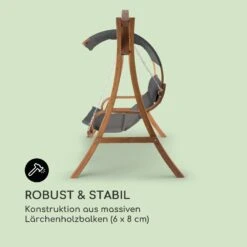 Maui Hollywoodschaukel 110 Cm 2-Sitzer Massivholz Polyester Dunkelgrau -Online Gartenbedarf 10033573 de 0003 logo