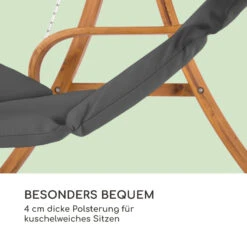 Maui Hollywoodschaukel 110 Cm 2-Sitzer Massivholz Polyester Dunkelgrau -Online Gartenbedarf 10033573 de 0005 logo