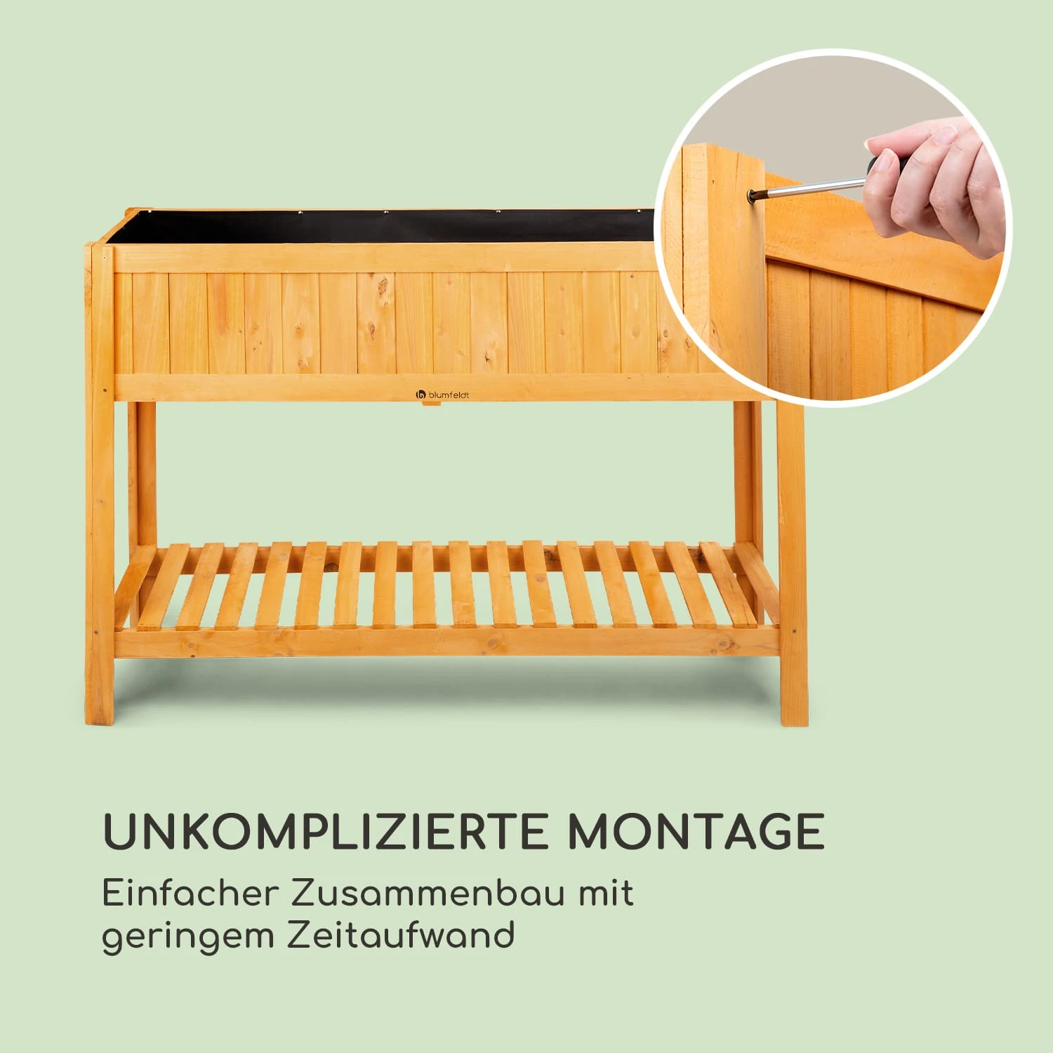 Altiplano Cubic Hochbeet 150 X 100 X 50 Kiefer Gartenvlies ErgoGrow 10 Altiplano Cubic Hochbeet 150 X 100 X 50 Kiefer Gartenvlies ErgoGrow – Bild 8